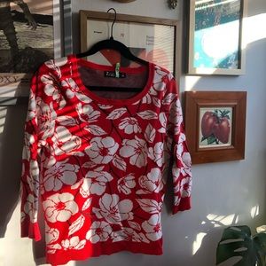 Sold Out Floral Intarsia Knit NY & Co Sweater sz M